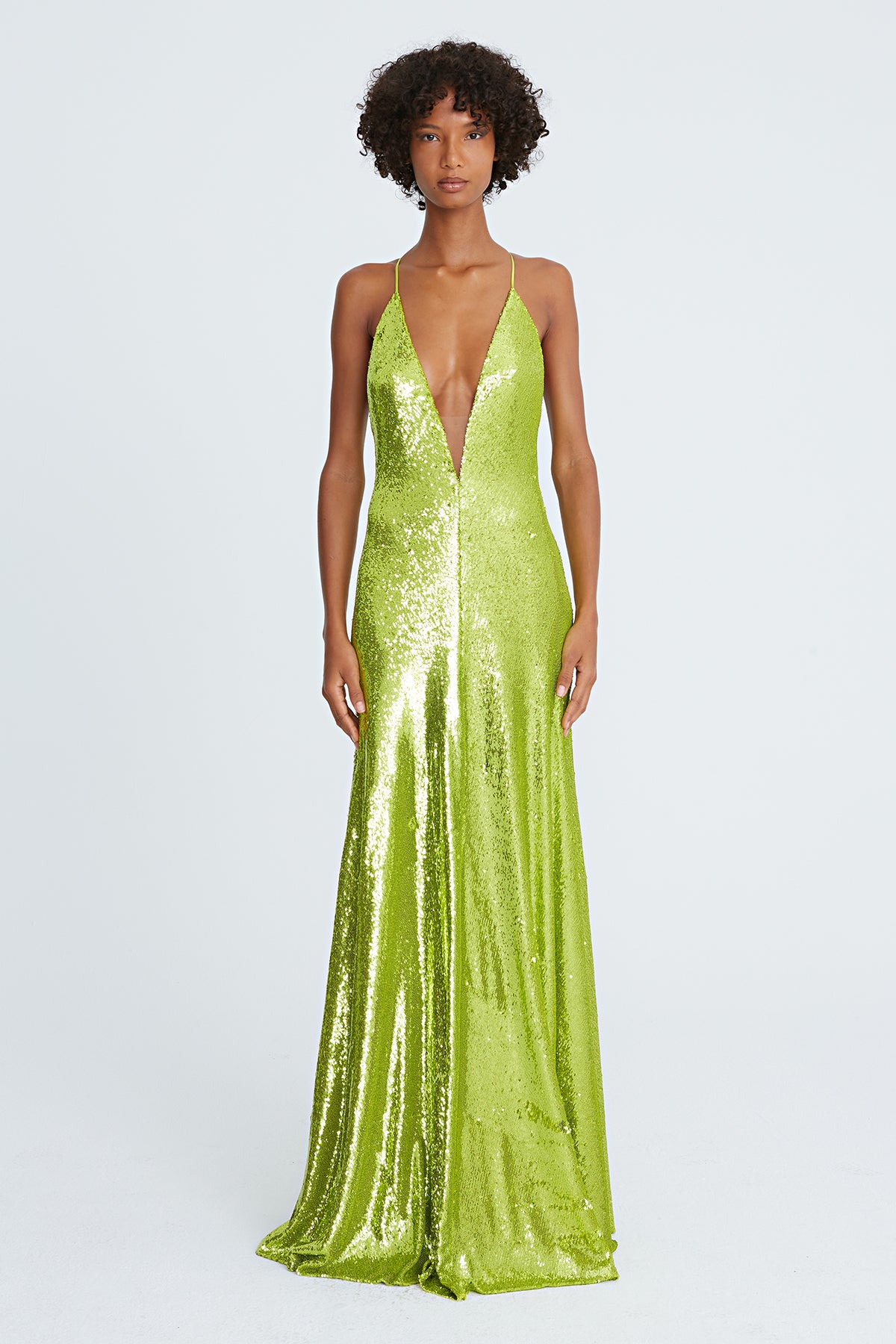 Kiara Sequin V-Neck Gown – Halston